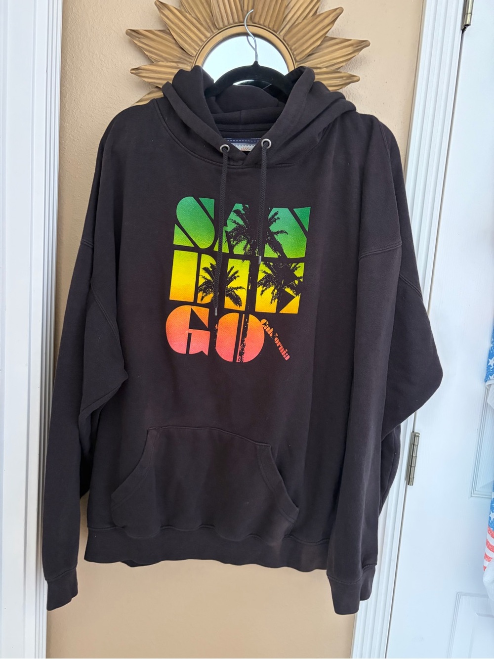 SD Trading Company San DIe Go SAN DIEGO Palm Print Colorful Men’s Hoodie 2X